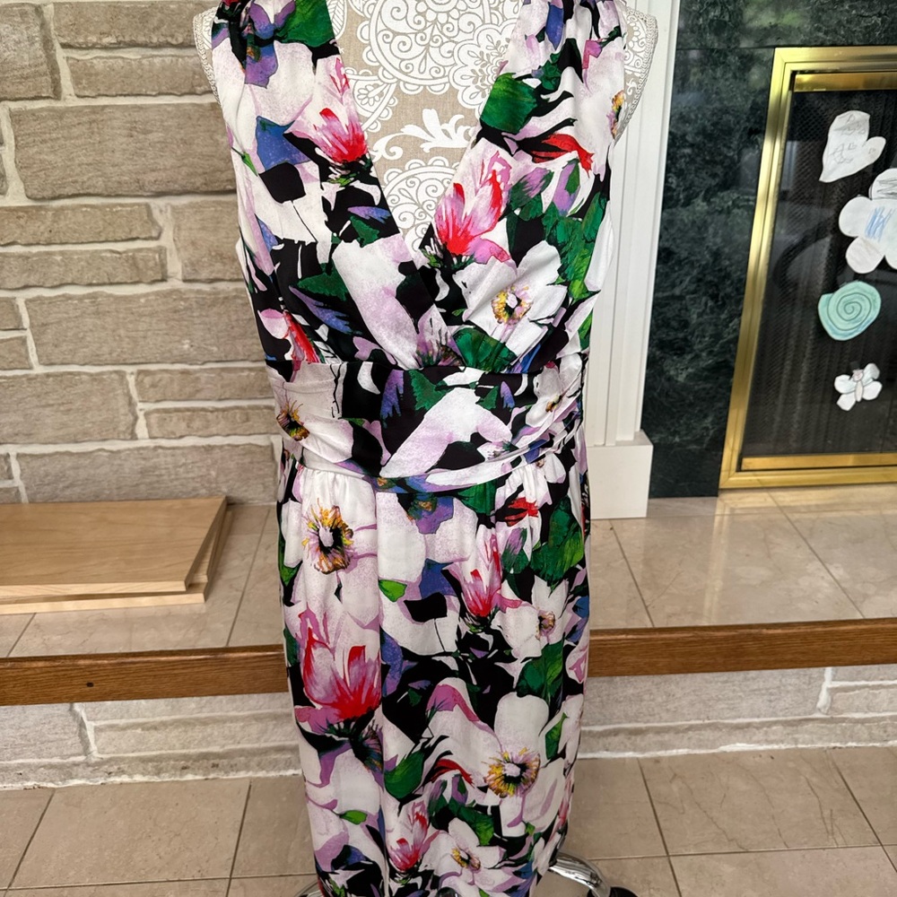 Ralph Lauren Flowered Sleeveless Dress Size 14
